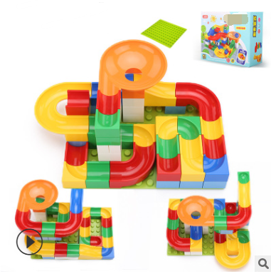 Children Large  Particles Assembled Slide Puzzle Blocks Toys