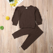 Newborn Baby Ruffles Jumper Solid Long Sleeve Sweatshirt